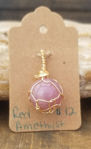 Red Amethyst Pendant - Willowisp Apothecary 