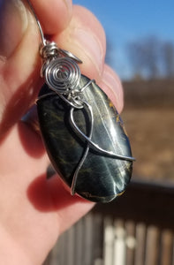 Blue Tiger's Eye Pendant - Willowisp Apothecary 