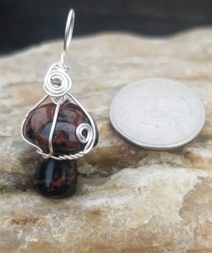 Mahogany Obsidian Mushroom Pendant - Willowisp Apothecary 