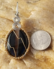 Load image into Gallery viewer, Black &amp; White Agate Pendant - Willowisp Apothecary 